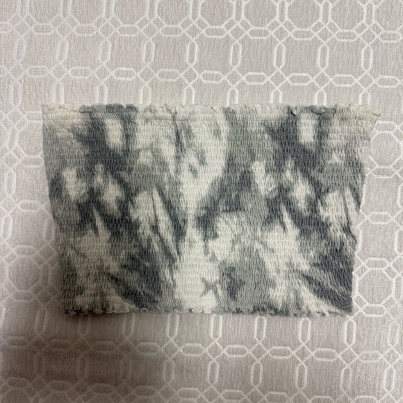 PINK Victoria’s Secret Gray White Tie Dye Tube Top | Size Small Strapless Crop - Picture 1 of 6